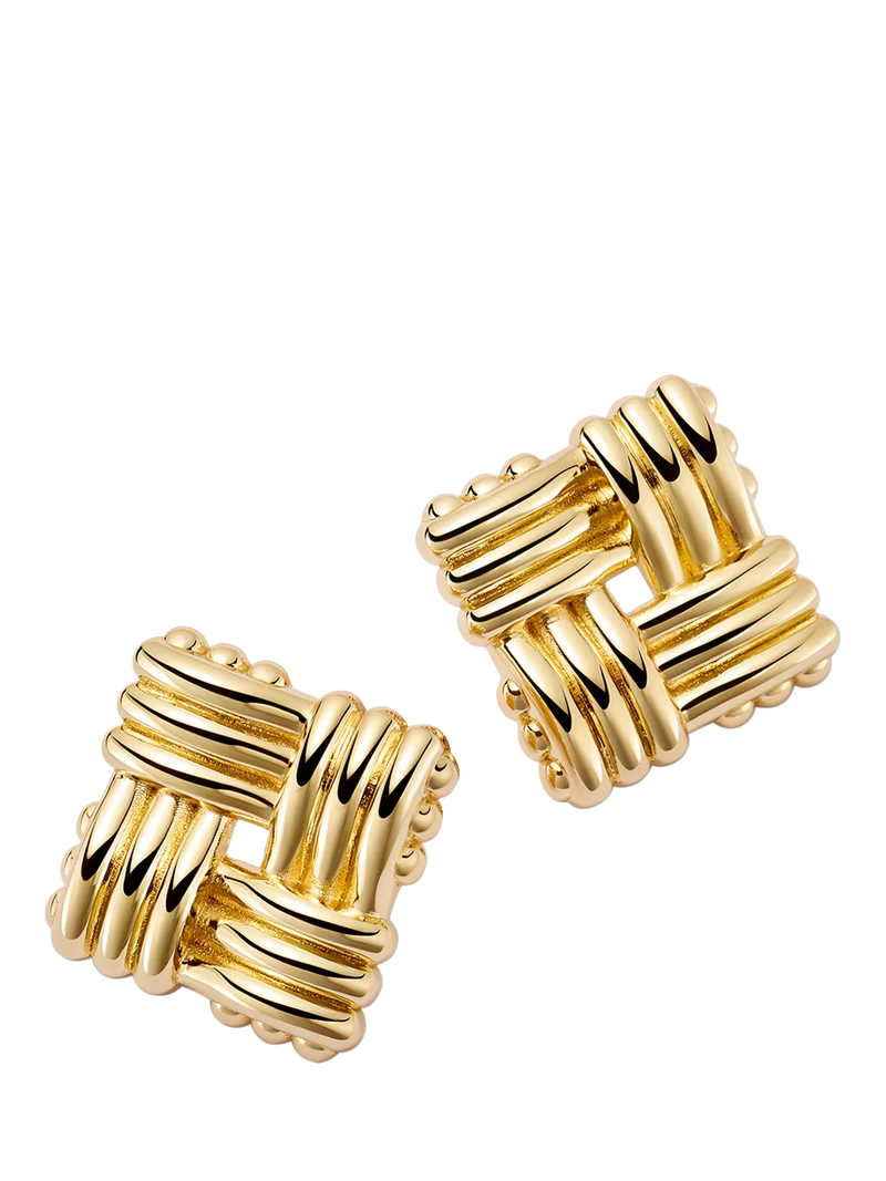 Daisy London gold lattice stud earrings, British product