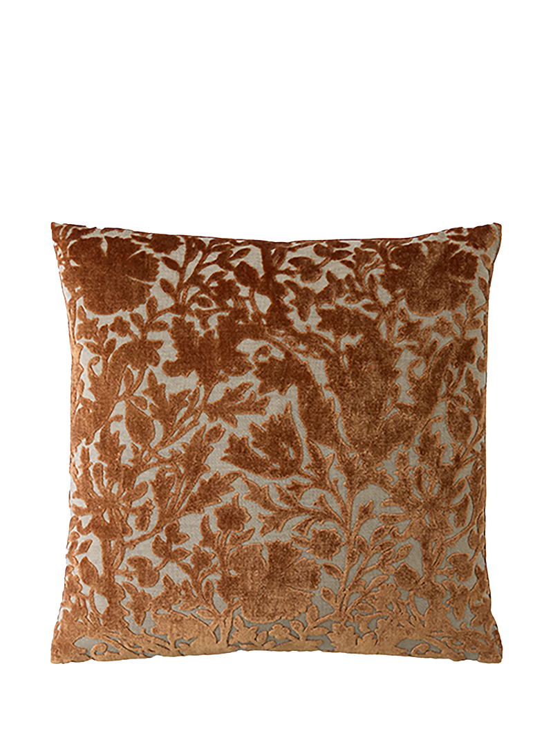 William Morris Compton velvet cushion burnt orange 50cm (British brand)