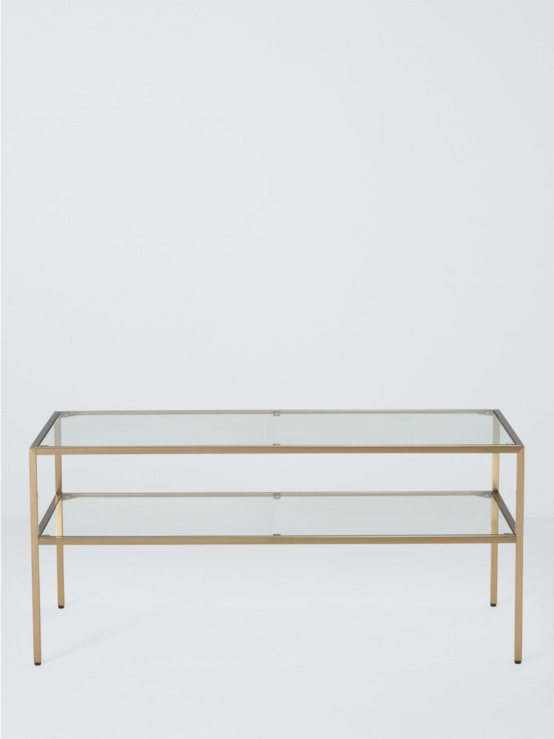 John Lewis Langham coffee table brass rectangular (British brand)