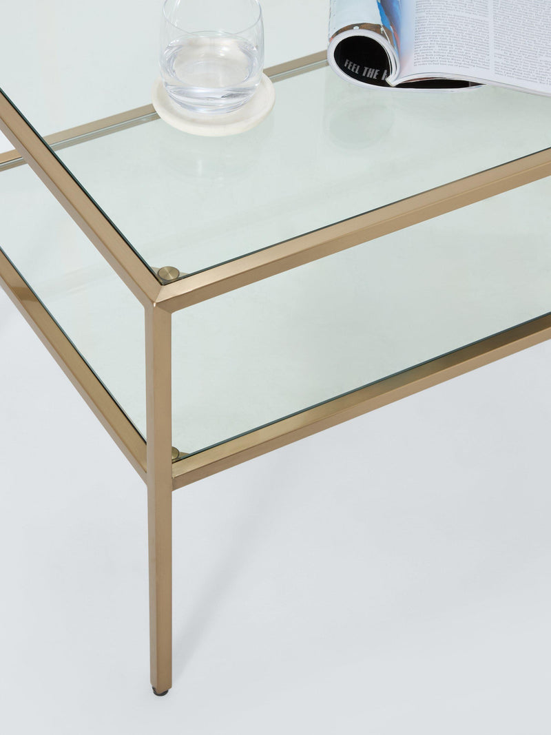 John Lewis Langham coffee table brass rectangular (British brand)