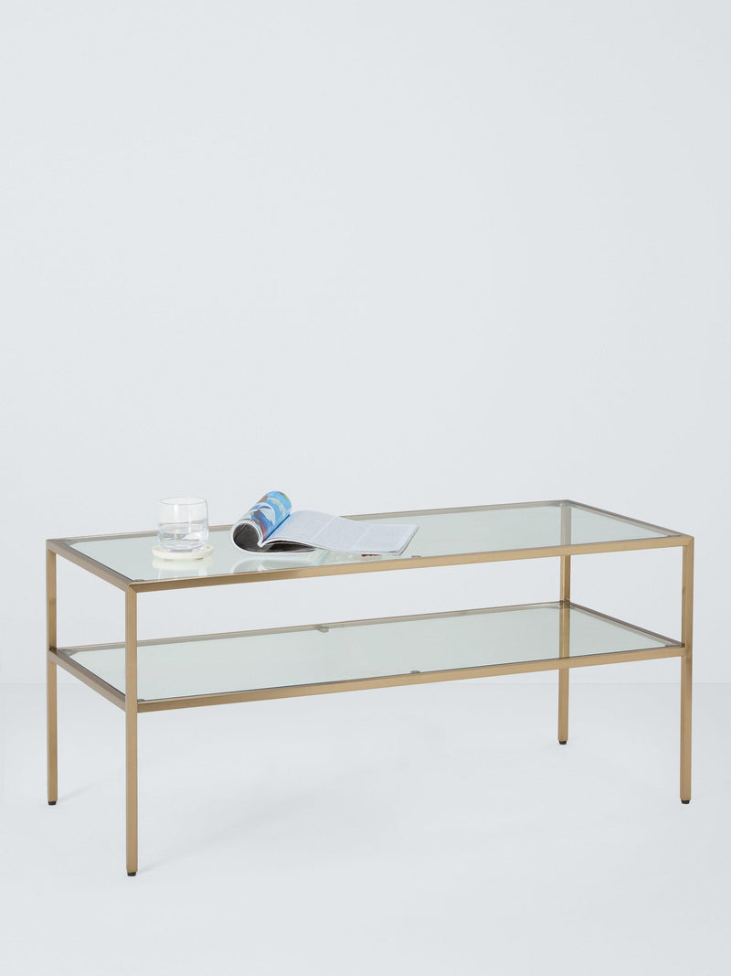 John Lewis Langham coffee table brass rectangular (British brand)