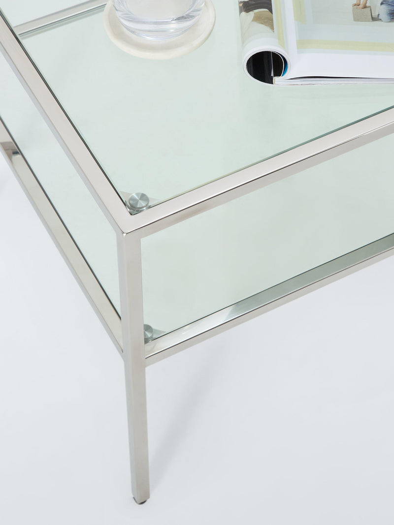 John Lewis Langham glass coffee table chrome 100x45 cm (British brand)