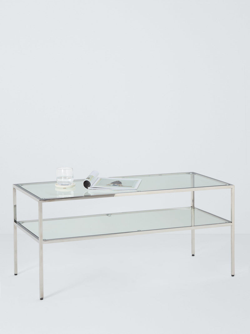 John Lewis Langham glass coffee table chrome 100x45 cm (British brand)