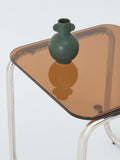 John Lewis Retro Glass Side Table Amber 44cm, imported from the UK