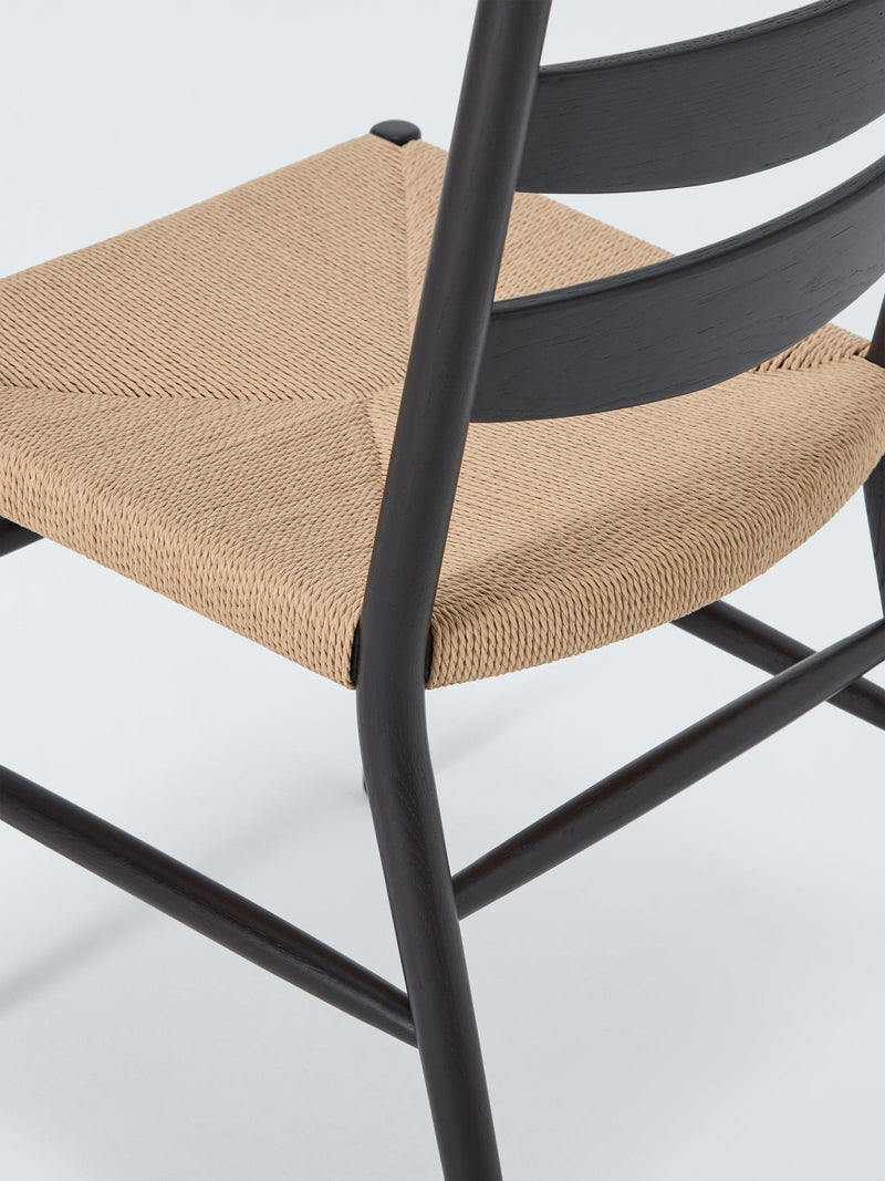 John Lewis Reed black dining chair with paper cord seat - British product