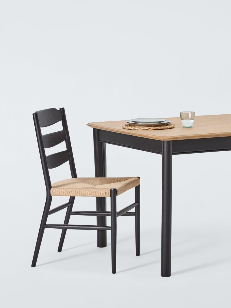John Lewis Reed black dining chair with paper cord seat - British product
