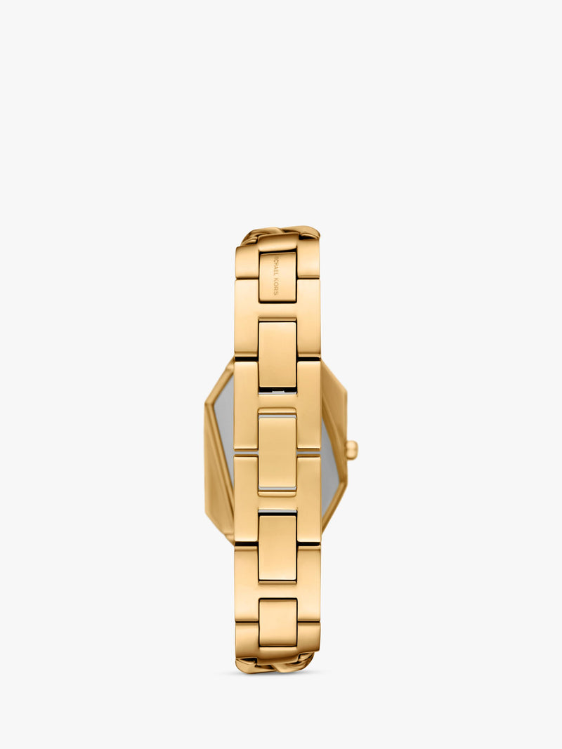 Michael Kors women's Suri asymmetrical case gold watch - British product