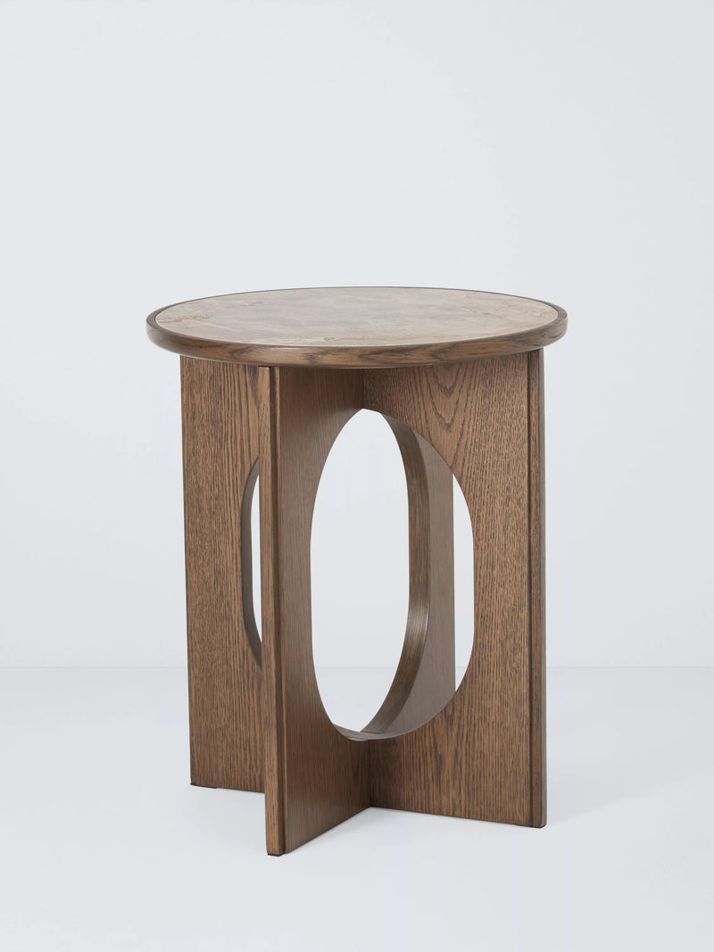 John Lewis Sculpt side table walnut ceramic - imported from the UK
