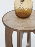 John Lewis Sculpt side table walnut ceramic - imported from the UK