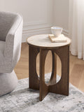 John Lewis Sculpt side table walnut ceramic - imported from the UK