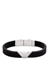 John Lewis Emporio Armani Men's Silicone ID Bracelet Black- Buy online at McGrocer