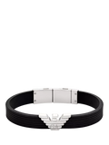 Emporio Armani men's silicone ID bracelet in black (British brand)