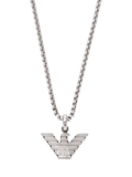 Emporio Armani men's pendant necklace silver stainless steel, UK version