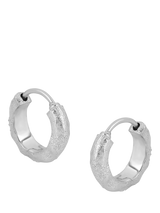 John Lewis Tutti Moor Textured Huggie Hoop Earrings, Silver- Buy online at McGrocer