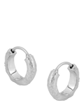 Tutti textured huggie hoop earrings in silver (British brand)