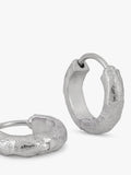 Tutti textured huggie hoop earrings in silver (British brand)