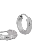 Tutti textured huggie hoop earrings in silver (British brand)