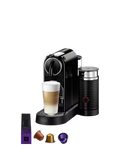 CitiZ Coffee Pod Machine with Aeroccino Milk Frother by De'Longhi, Black