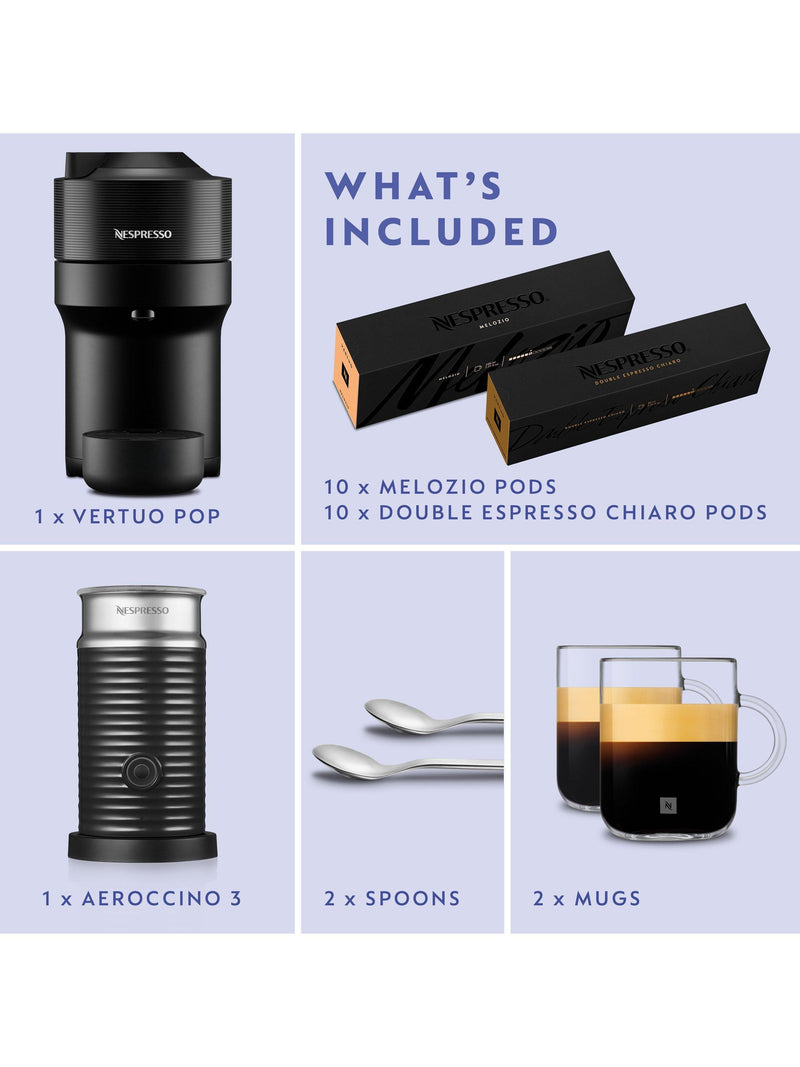 Nespresso Vertuo Pop coffee machine black, imported from the UK