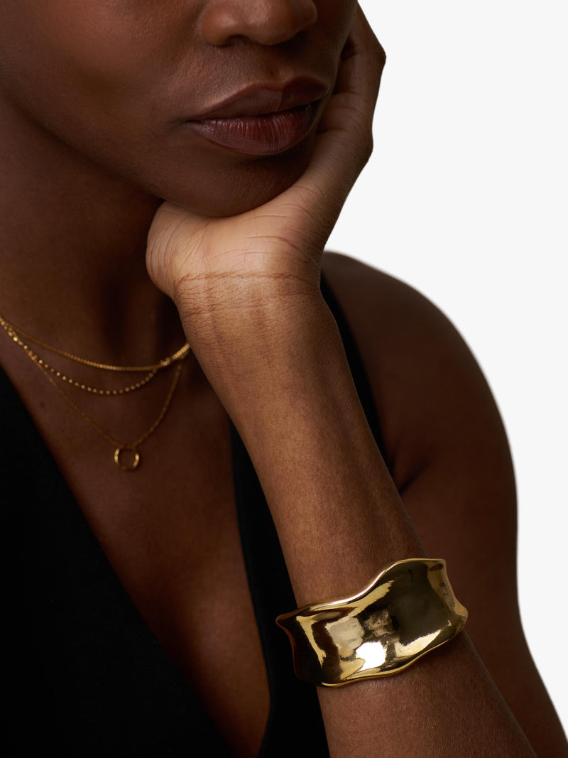 Orelia statement cuff bracelet gold 18k (British brand)