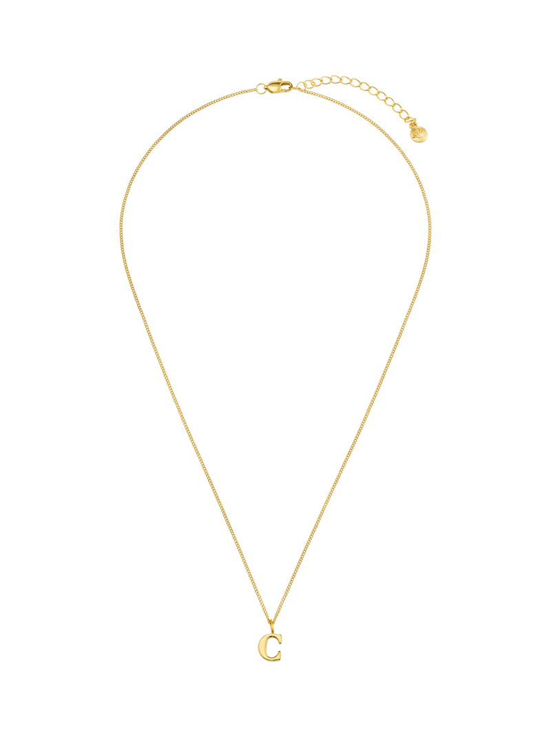 Orelia Luxe Initial Waterproof Pendant Necklace, Pale Gold, 40-45cm