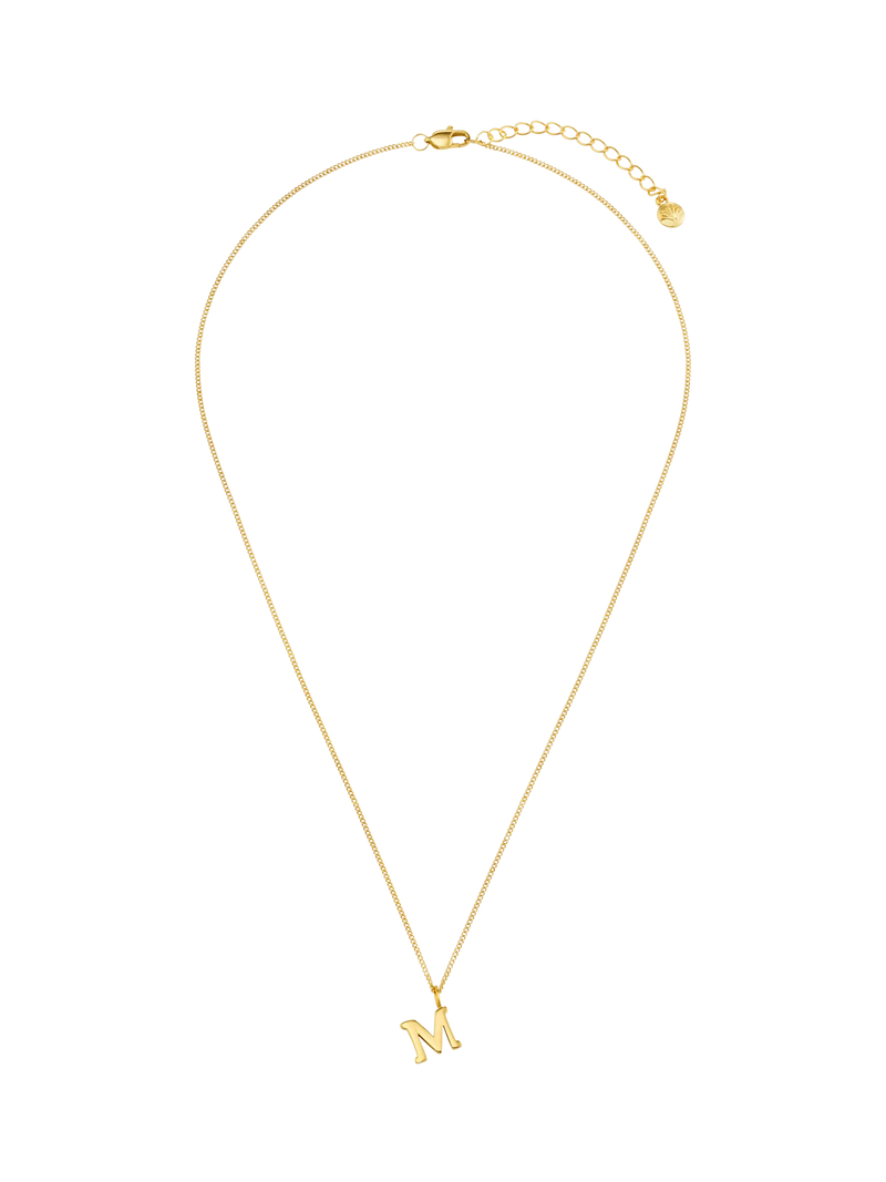 Orelia Luxe Initial Waterproof Pendant Necklace, Pale Gold, 40-45cm