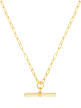 John Lewis Orelia Chunky T-Bar Necklace Gold Plated 45-50cm- Buy online at McGrocer