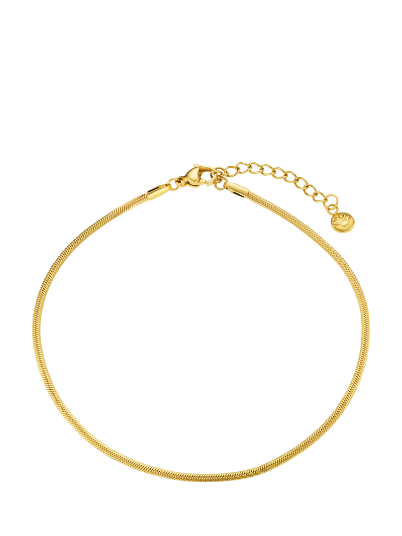 Orelia waterproof snake chain anklet pale gold, UK version