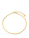Orelia waterproof snake chain anklet pale gold, UK version
