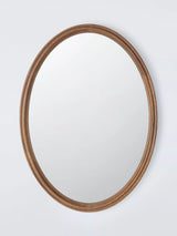 John Lewis John Lewis Farmhouse Oval Wood Frame Wall Mirror, Walnut, 75 x 55cm- Buy online at McGrocer