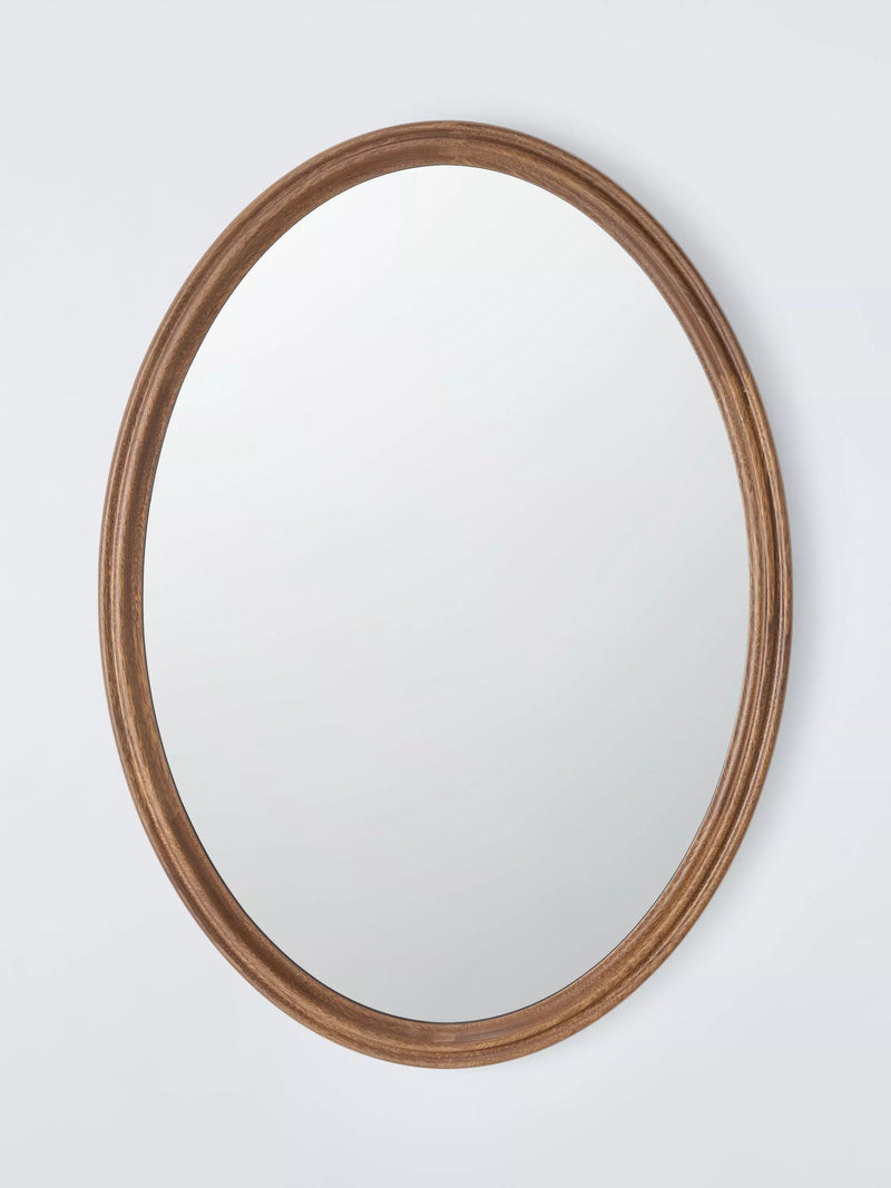 John Lewis farmhouse oval wall mirror walnut 75x55cm, UK version