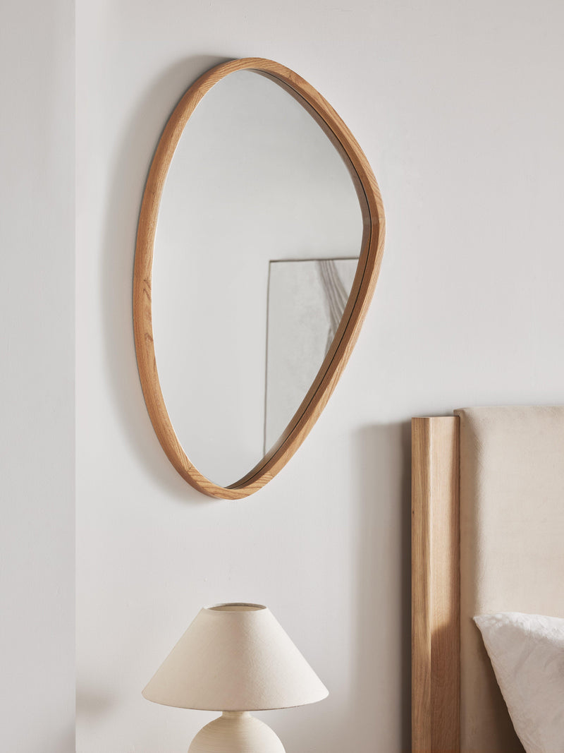 John Lewis abstract wall mirror oak frame 90x60cm, imported from the UK
