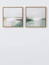 John Lewis John Lewis 'Lakes' Framed Canvas Print Set of 2, 30x30cm, Green- Buy online at McGrocer