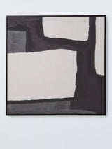 John Lewis John Lewis Mono Shapes Abstract Framed Print, 80 x 80cm, Black/White- Buy online at McGrocer