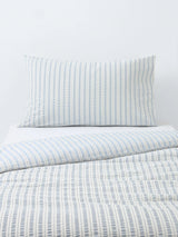 John Lewis John Lewis Kids' Classic Seersucker Stripe Duvet Cover and Pillowcase Set Single Blue- Buy online at McGrocer