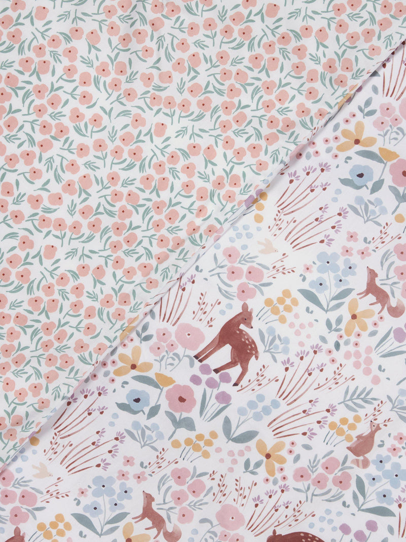 John Lewis floral ditsy duvet cover and pillowcase set single pink (British brand)