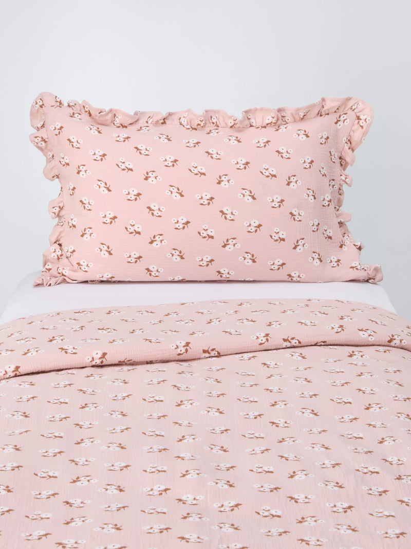 John Lewis floral posy duvet set single pink (British brand)