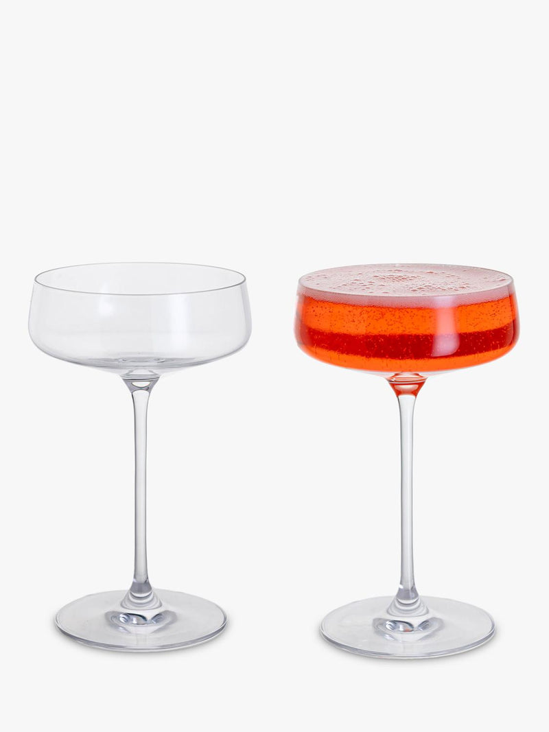 Dartington Crystal Elevate Coupe Saucer Cocktail Glasses Clear, set of 2, 300ml - British product