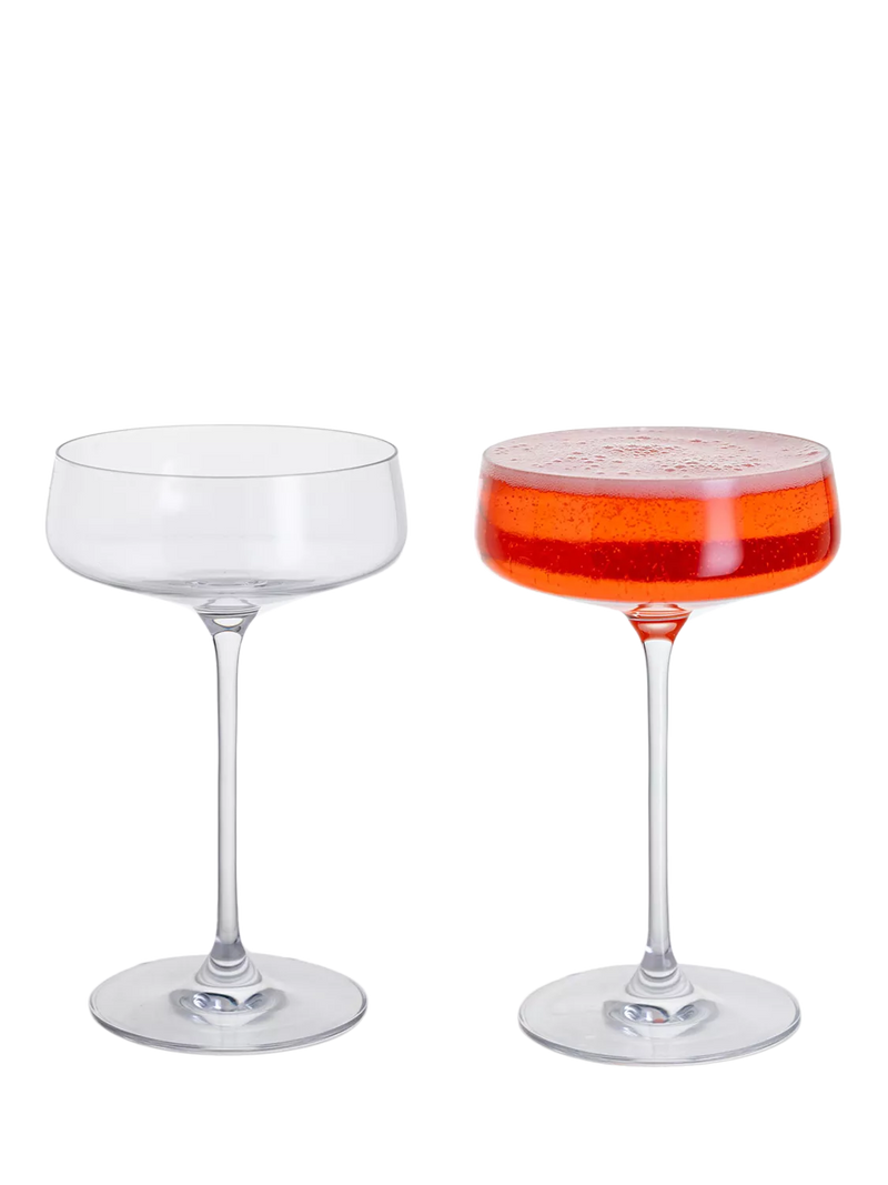 Dartington Crystal Elevate Coupe Saucer Cocktail Glasses Clear, set of 2, 300ml - British product