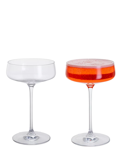 John Lewis Dartington Crystal Elevate Coupe Saucer Cocktail Glass Clear, Set of 2, 300ml- Buy online at McGrocer