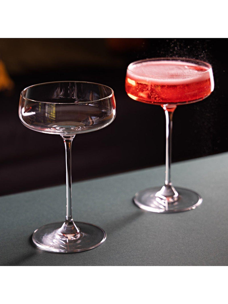 Dartington Crystal Elevate Coupe Saucer Cocktail Glasses Clear, set of 2, 300ml - British product