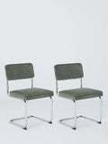 John Lewis Cantilever Dining Chair, Green, Set of 2