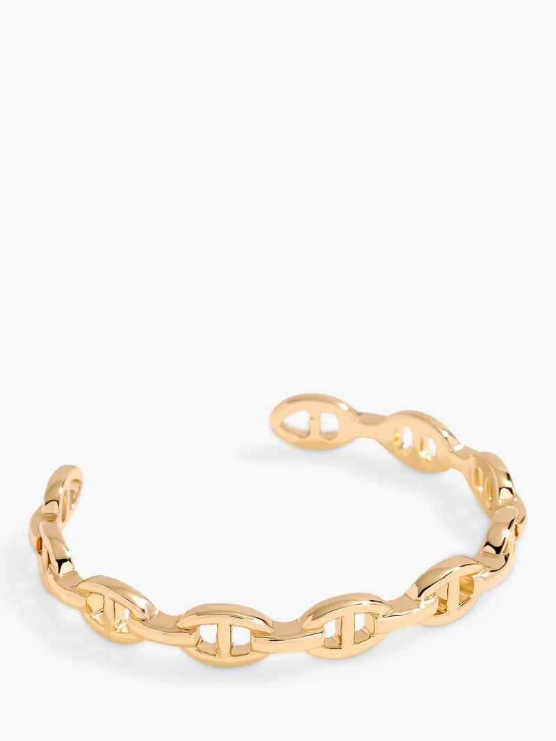 Polished Link Cuff Bracelet in Gold
