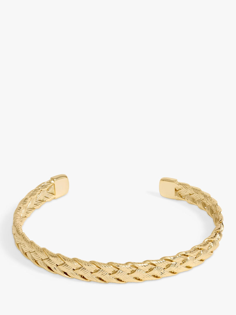 Geflochtener Manschettenarmreif in Gold