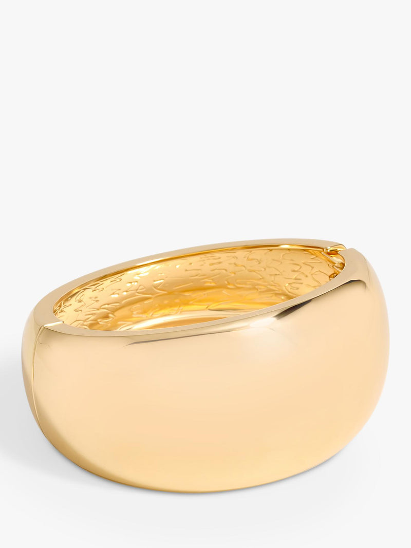 Wide Gold Plated Polished Cuff Bracelet