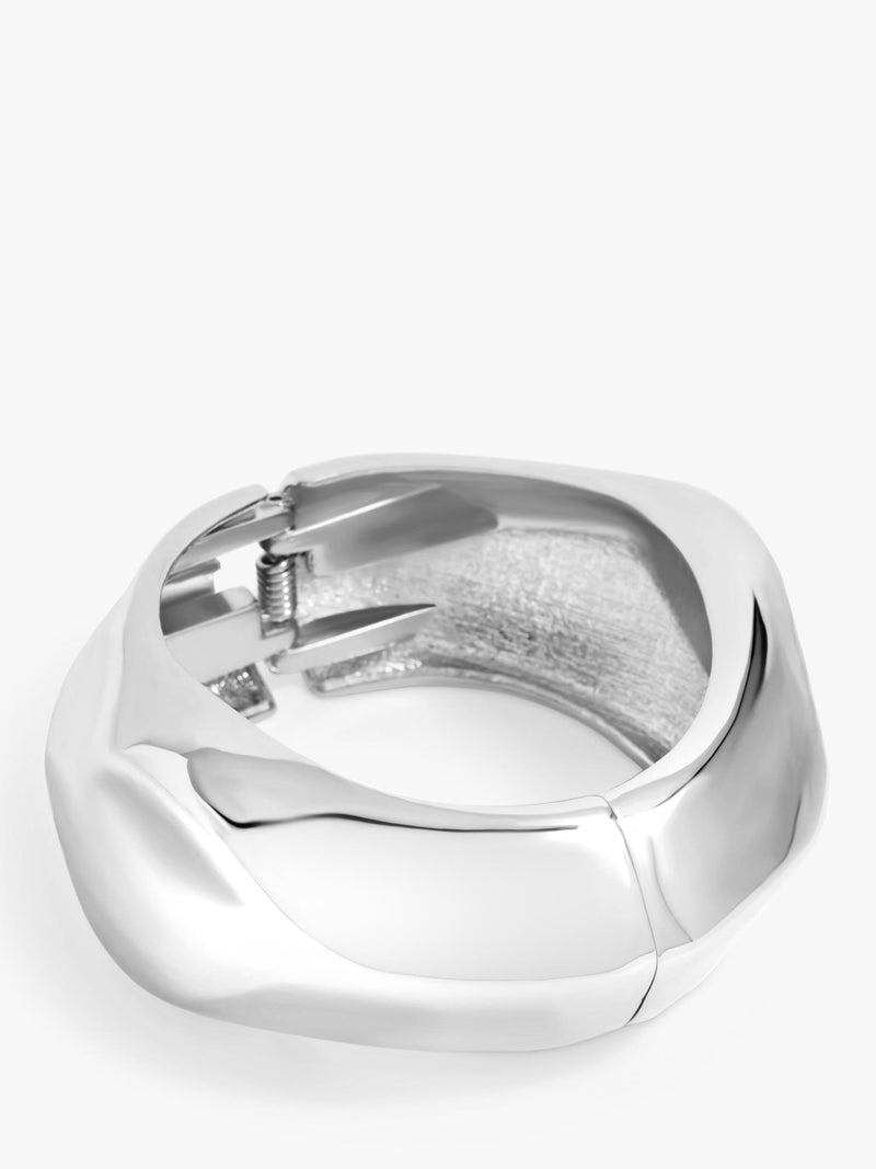 Silver Angular Dome Cuff Bracelet 32 x 60mm