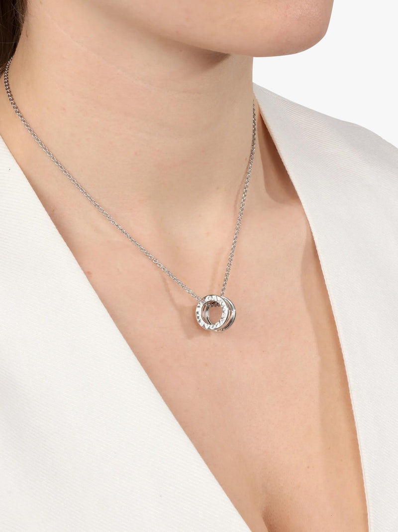 Pre-loved Bvlgari B.zero1 pendant necklace 18ct white gold, imported from the UK