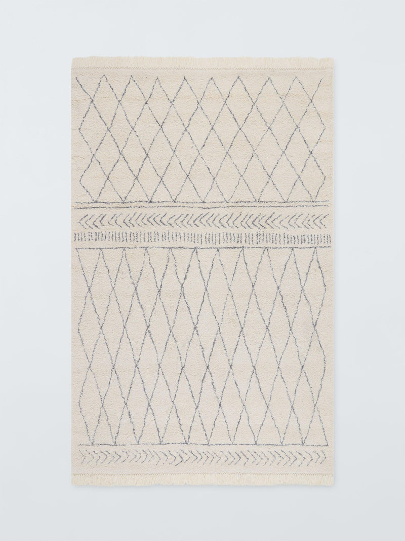 John Lewis rug cream Berber style hand knotted wool large, imported from the UK