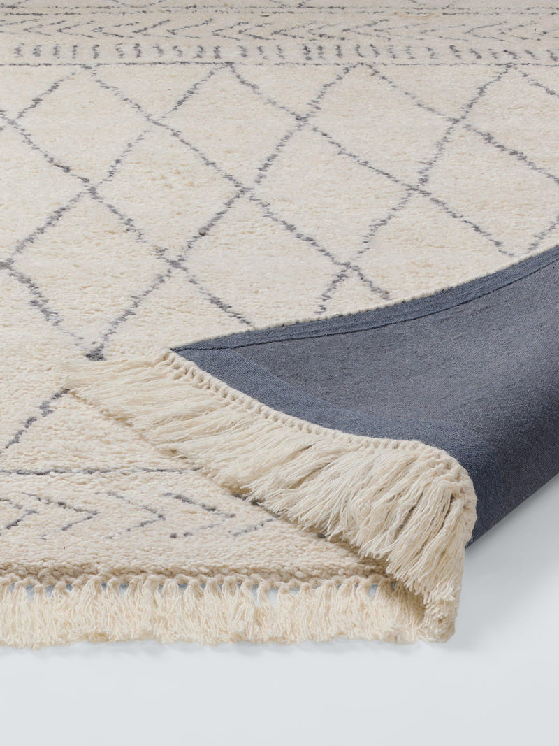 John Lewis rug cream Berber style hand knotted wool large, imported from the UK