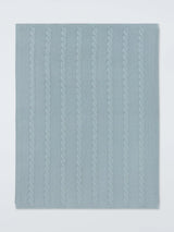 John Lewis John Lewis Baby Cable Stitch Blanket, Ice Blue, 80 x 100cm- Buy online at McGrocer